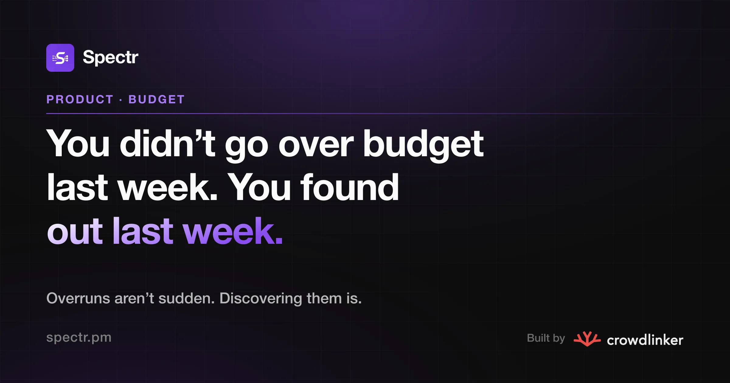 You didn't go over budget last week. You found out last week.